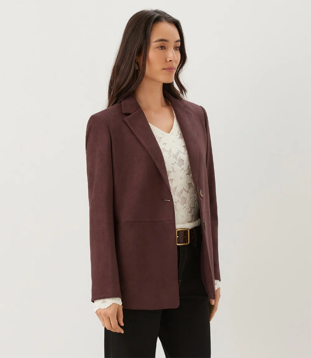 Faux Suede Blazer