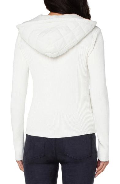 Quilted Front Zip Sweater