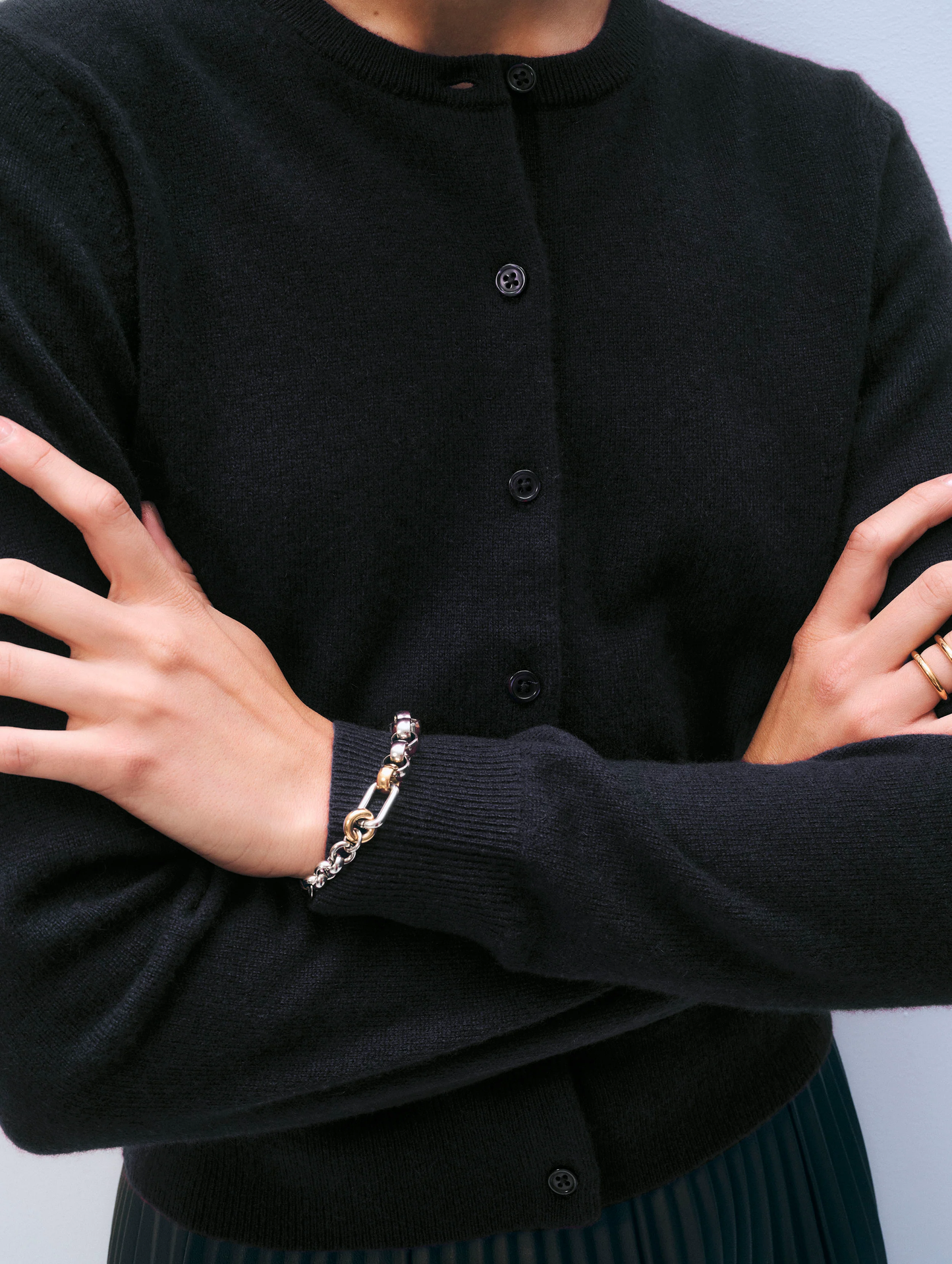 Cashmere Crewneck Cardigan