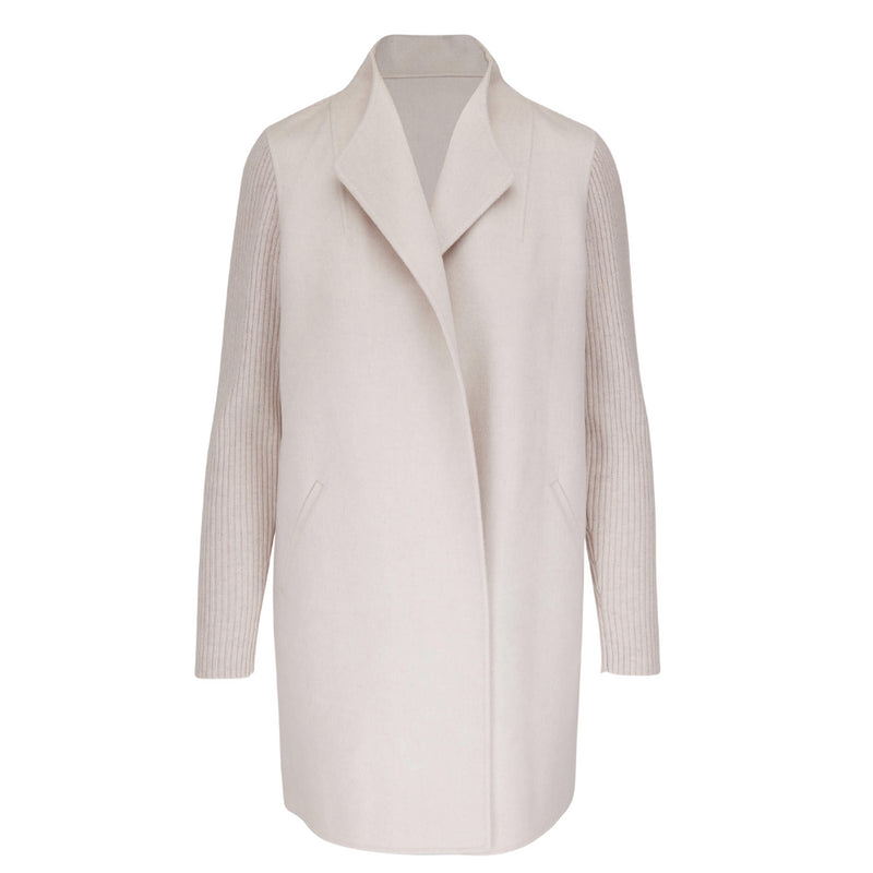 Rib Sleeve Coat in Birch