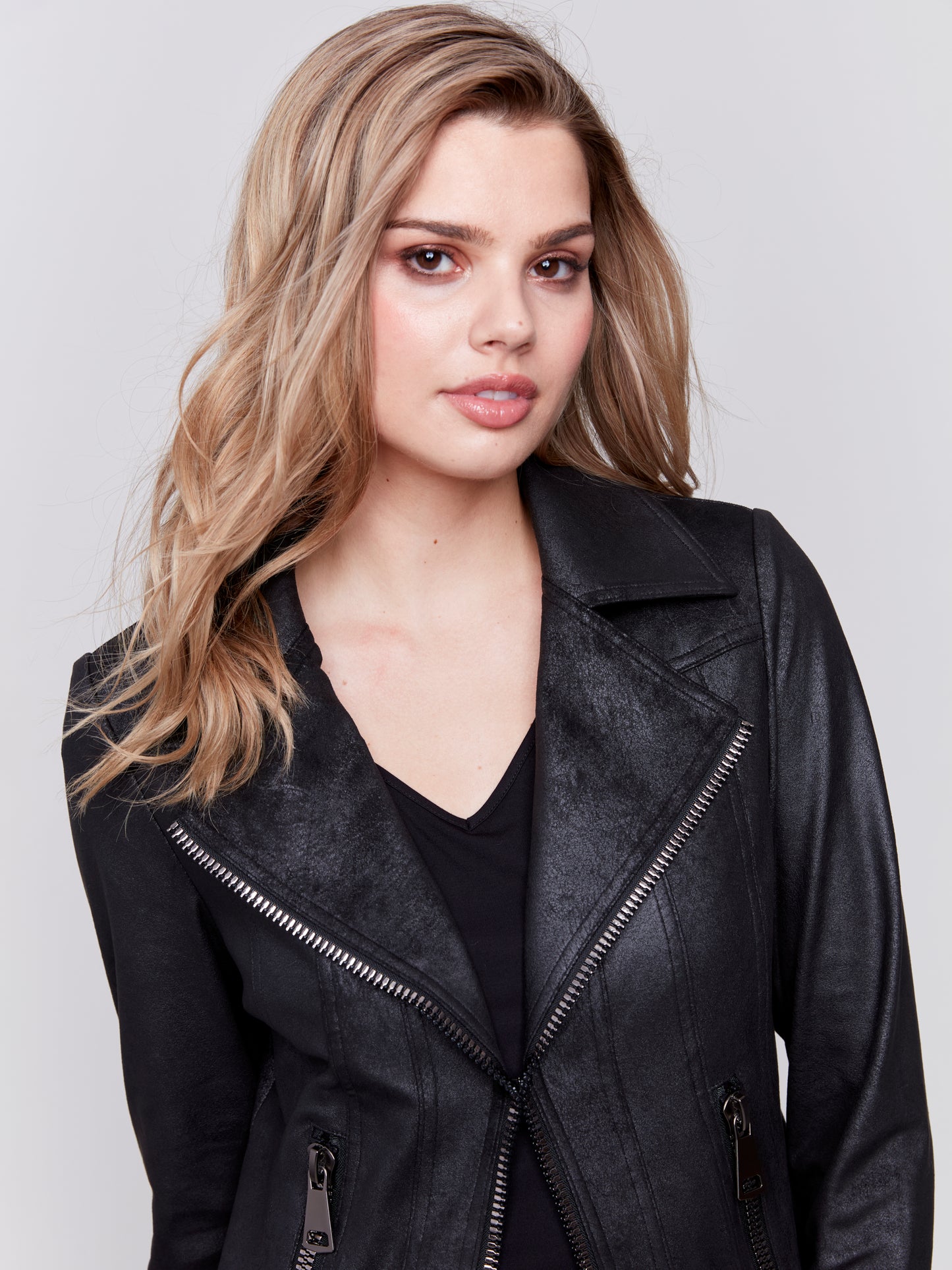Faux Leather Moto Jacket