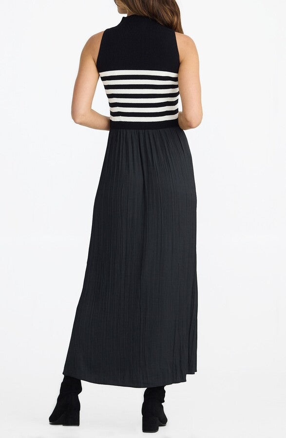 Gabriel Sleeveless Mixed Media Dress