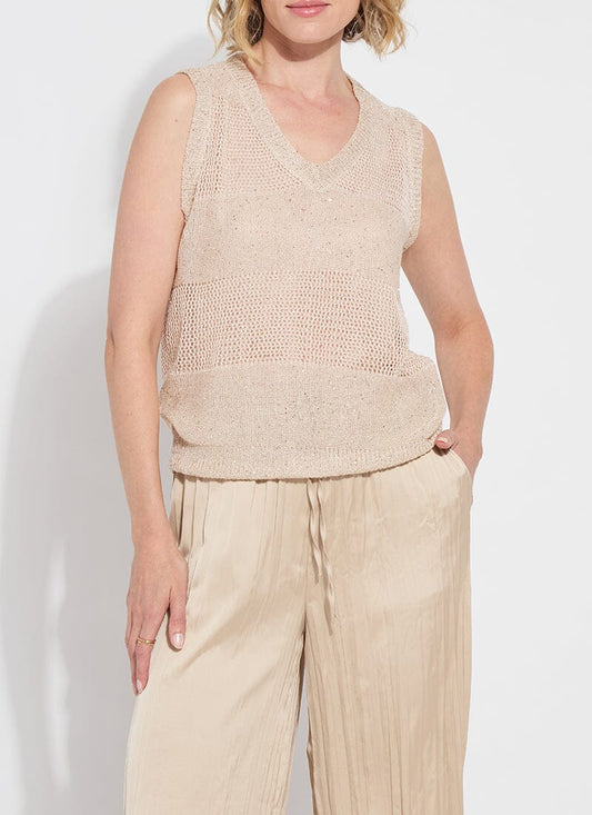 Sequined V-Neck Shell