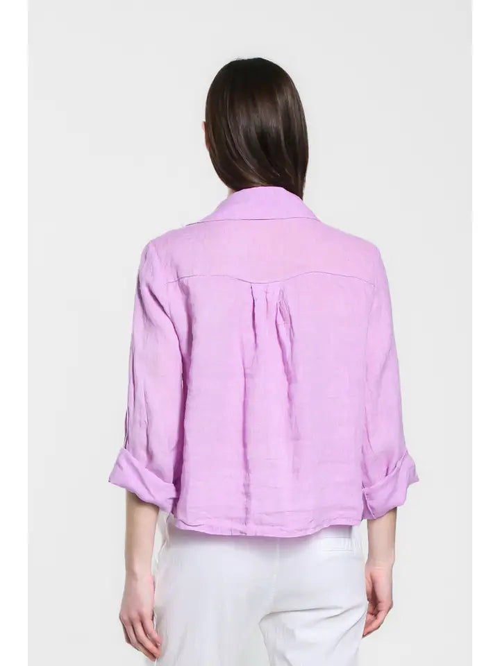 Alejandra Linen Tie Front Blouse