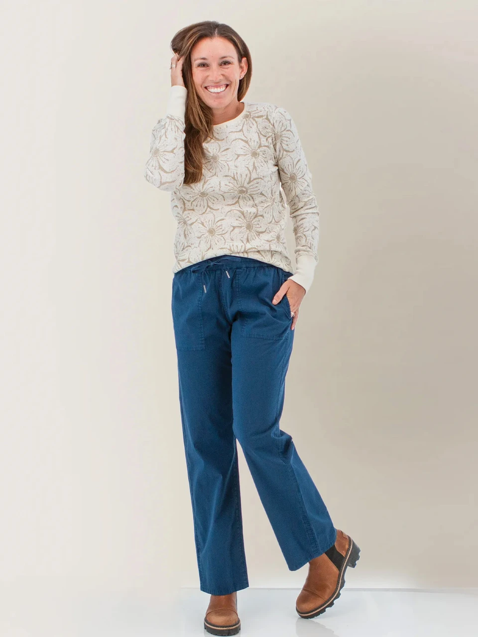 Sylvan Long Sleeve Thermal Floral Top