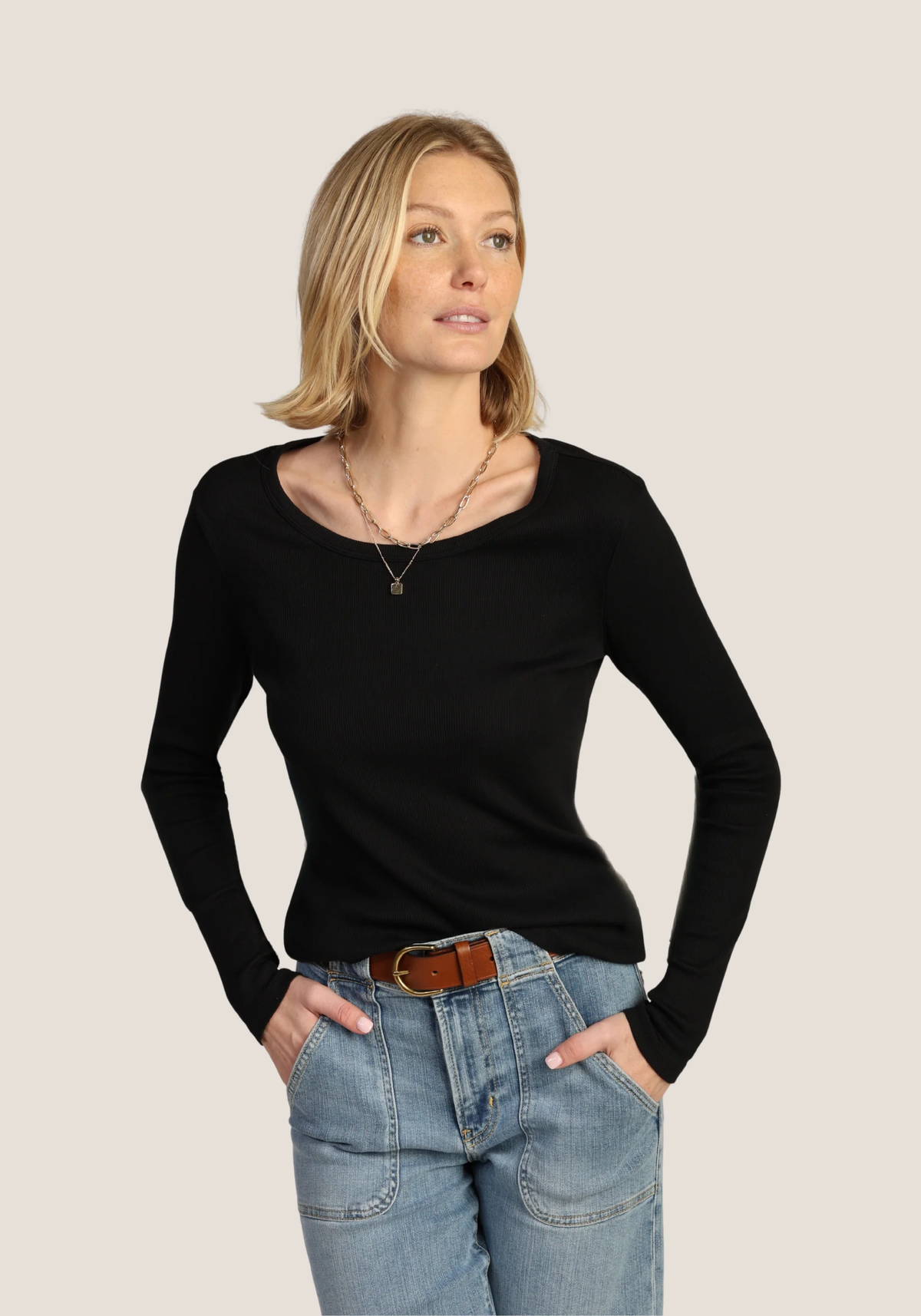 Rowan Long Sleeve Rib Tee