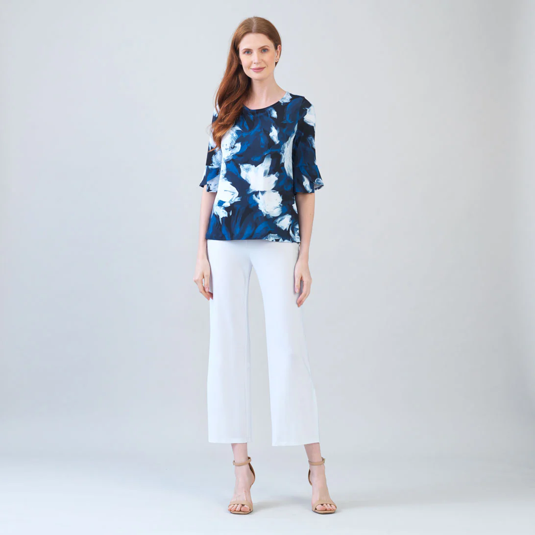 Tulip Cuff Top - Midnight Peony