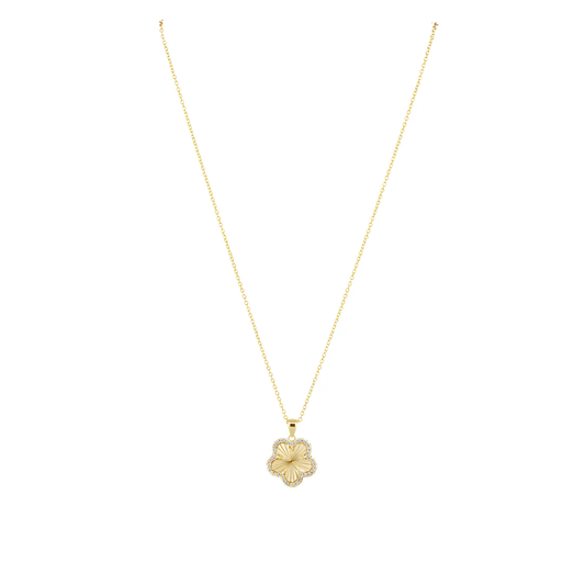 Adeline Pave Outline Clover Necklace