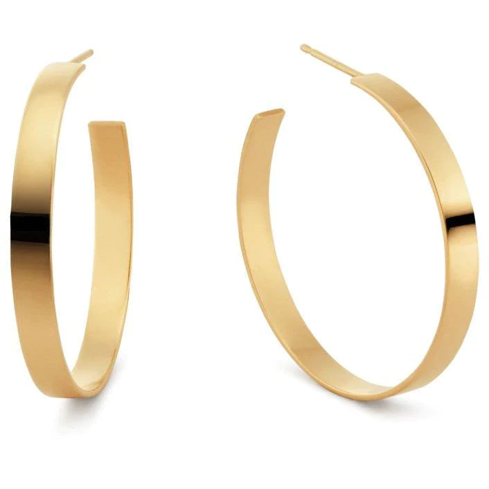 Carrie Flat 2" Hoops - Gold