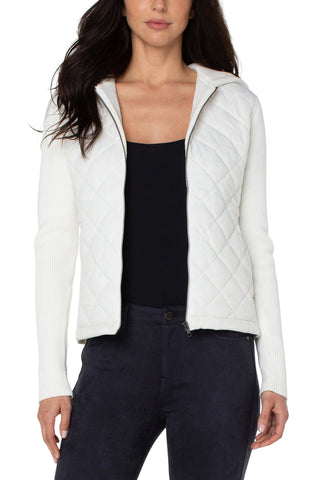 Quilted Front Zip Sweater