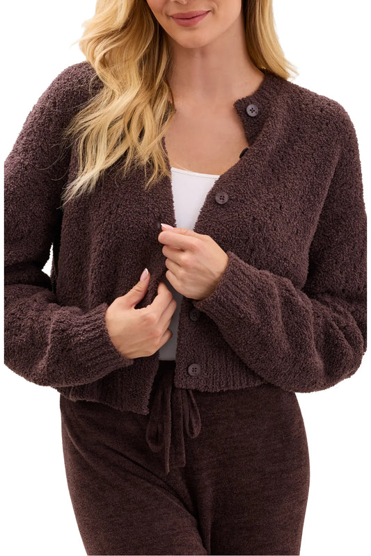 CozyChic Ultra Lite Pointelle Cropped Cardigan