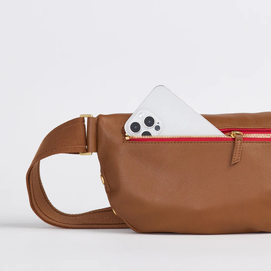 Charles Crossbody Large - Mahogany Pebble