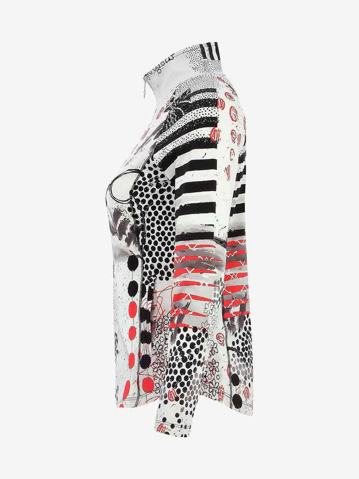 Knit Zip Jacket - Coral Shards