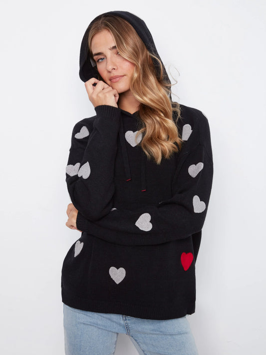 Embroidered Hearts Hoodie