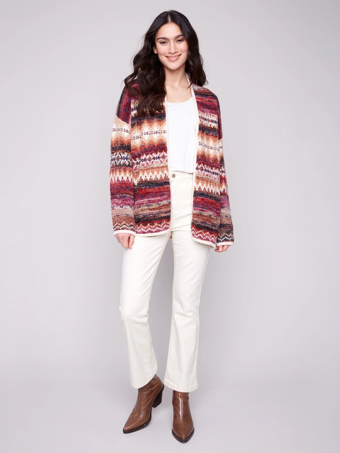 Space Dye Jacquard Cardigan