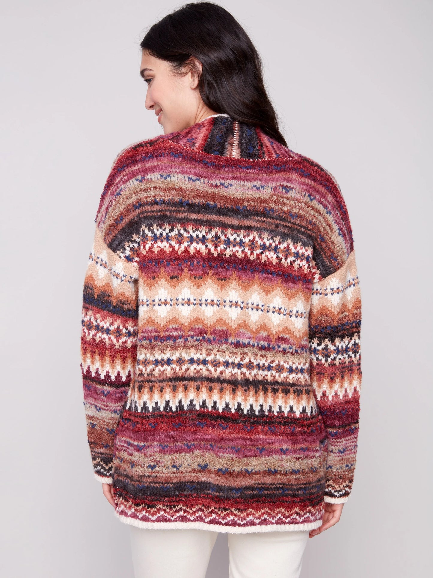 Space Dye Jacquard Cardigan