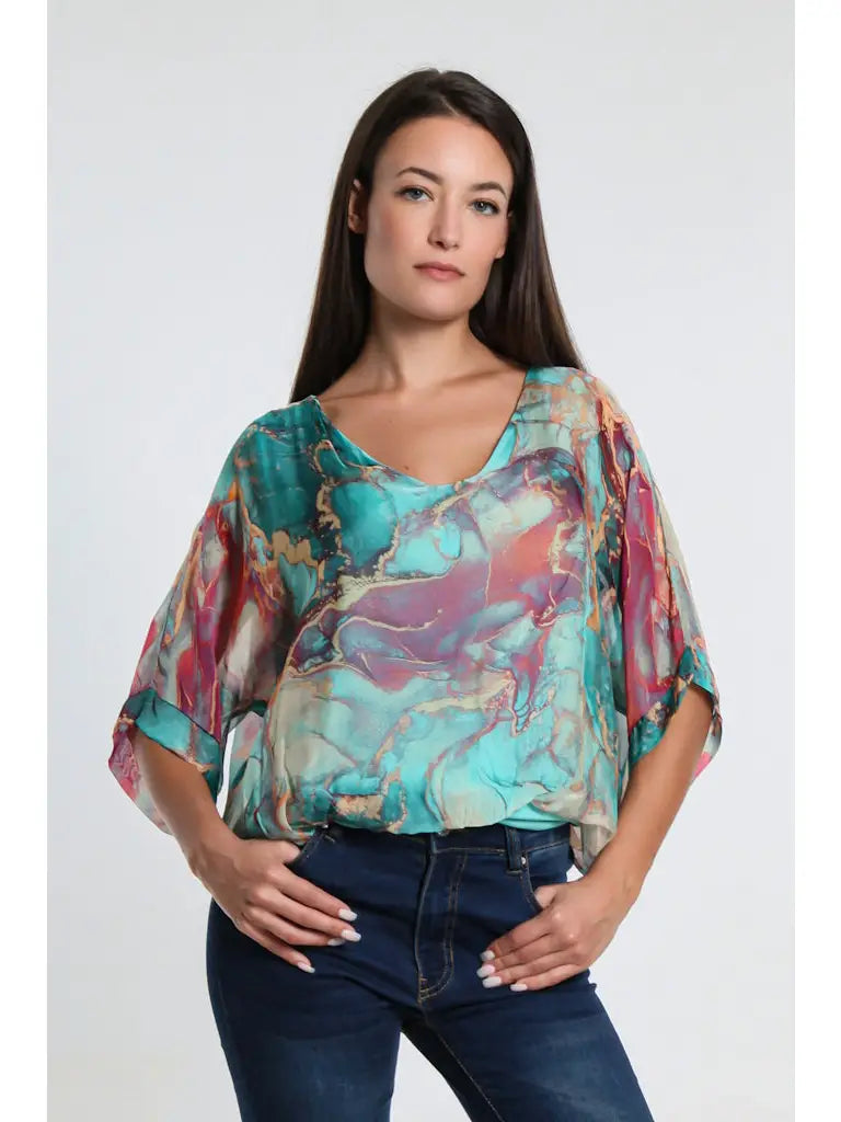 Abella Marble Band Waist - tiffany blue