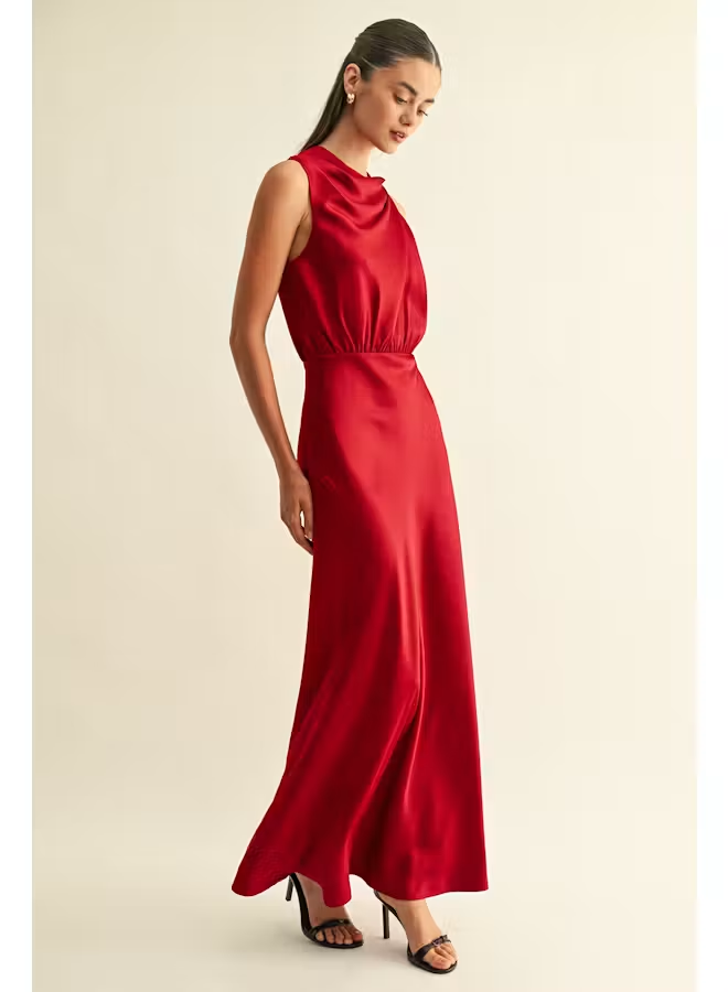 Kate Cowl Asymmetrical Maxi Dress