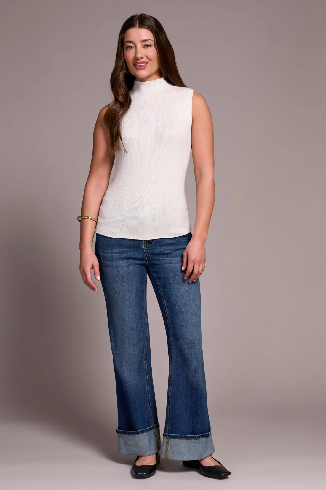 Sleeveless Mock Neck Top