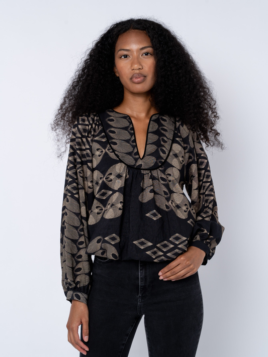 Raglan Sleeve Bubble Hem Top