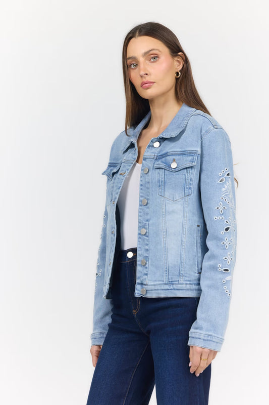 Ainsley Embroidered Denim Jacket