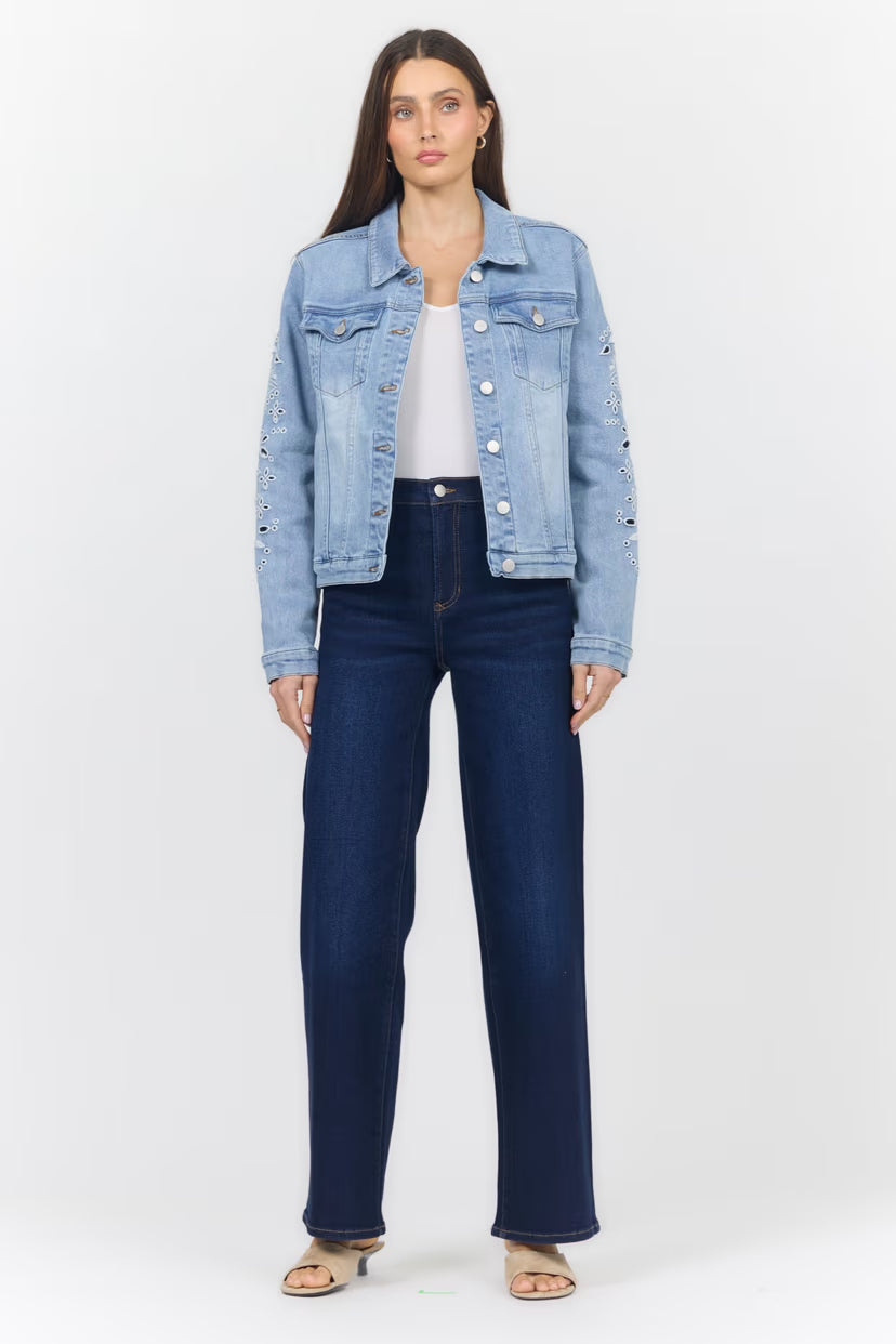Ainsley Embroidered Denim Jacket