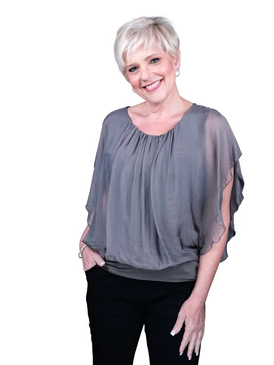 Aurora Flutter Sleeve - Dark Taupe