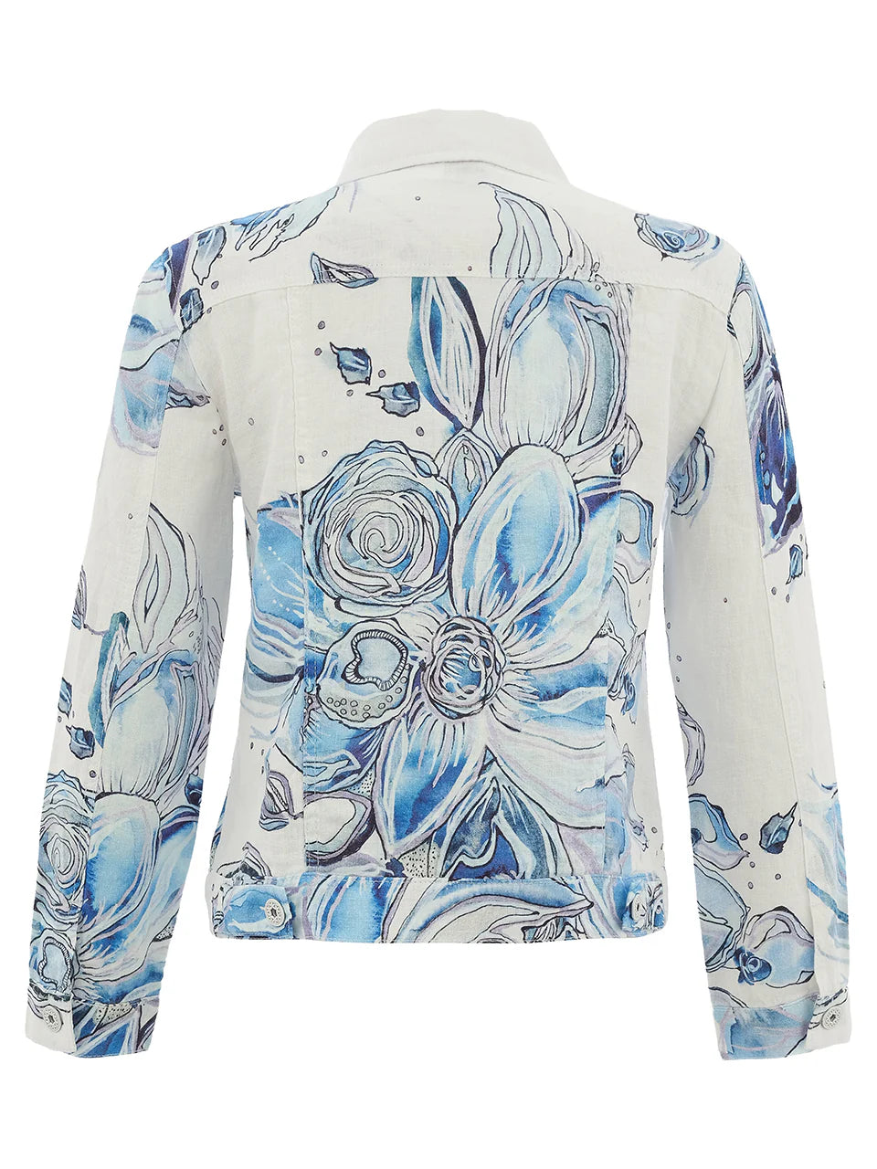 Linen Jacket - Blue Flowers