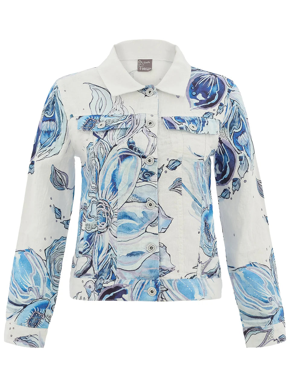 Linen Jacket - Blue Flowers