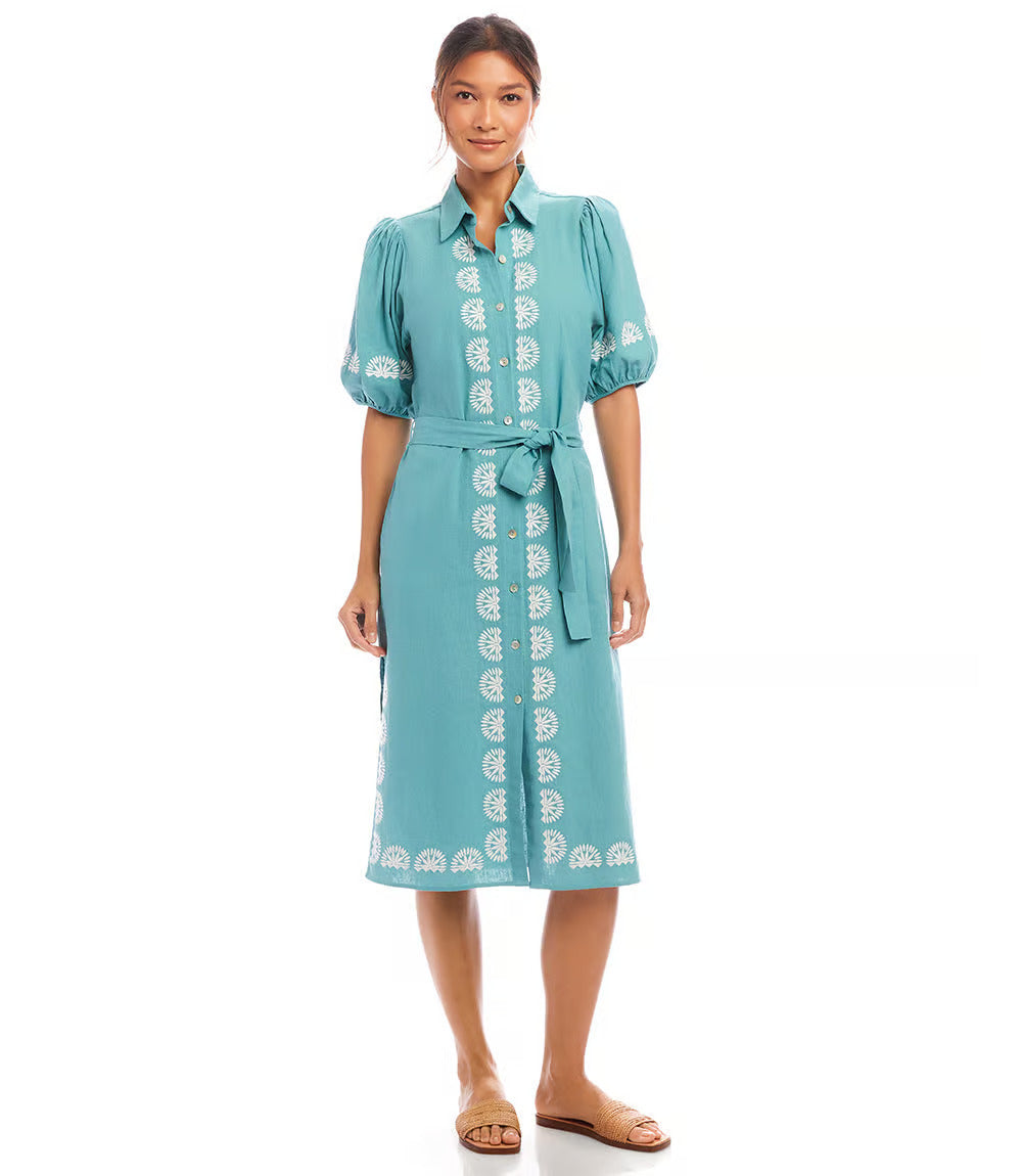 Embroidered Shirtdress