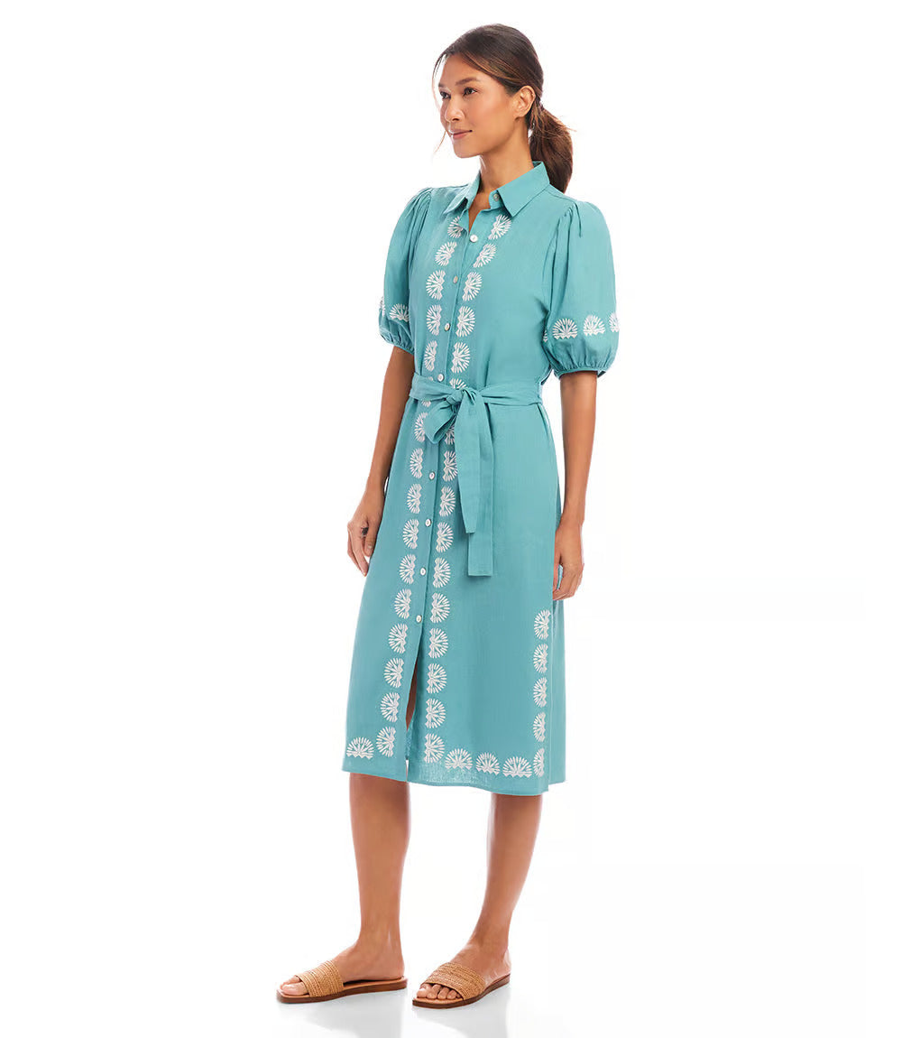 Embroidered Shirtdress