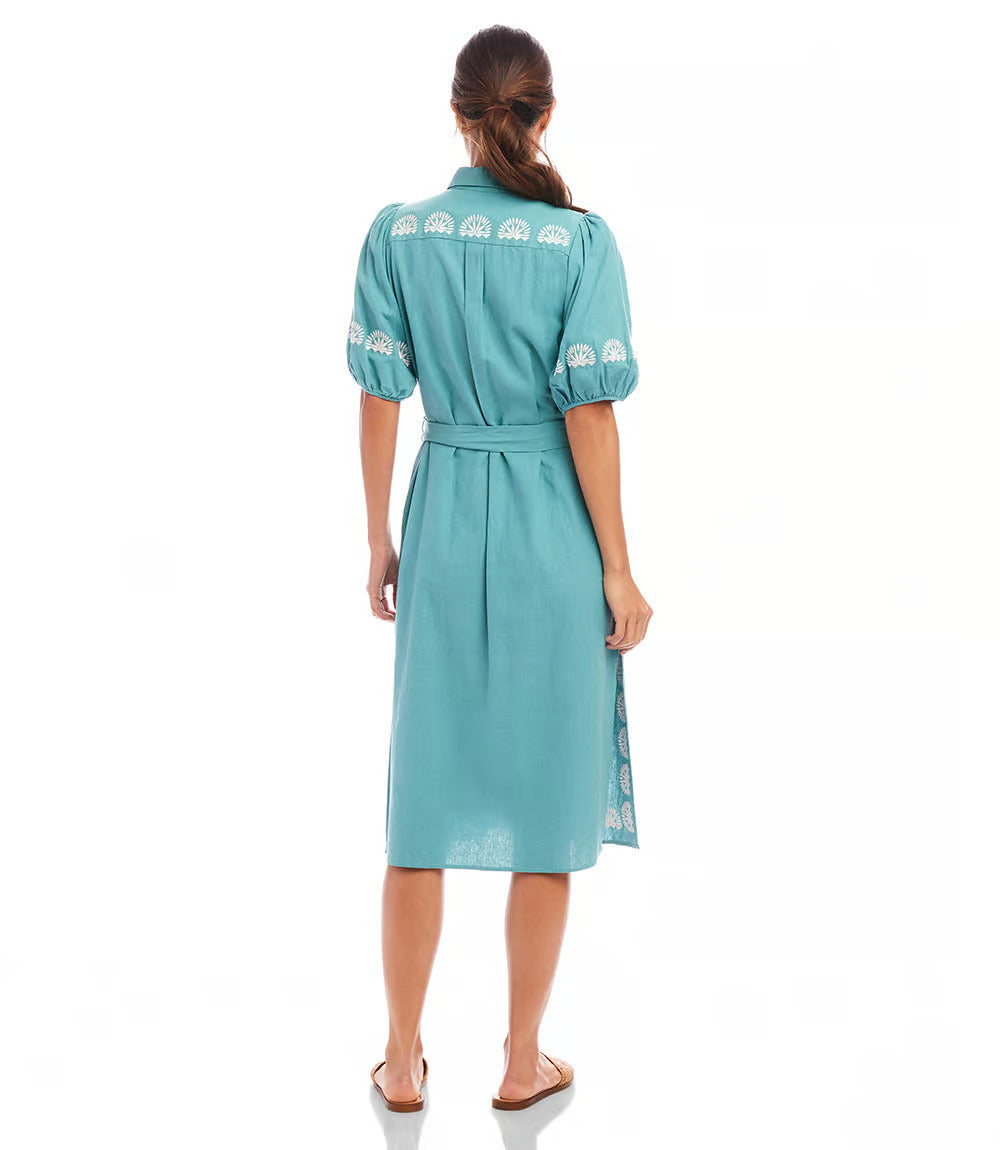 Embroidered Shirtdress
