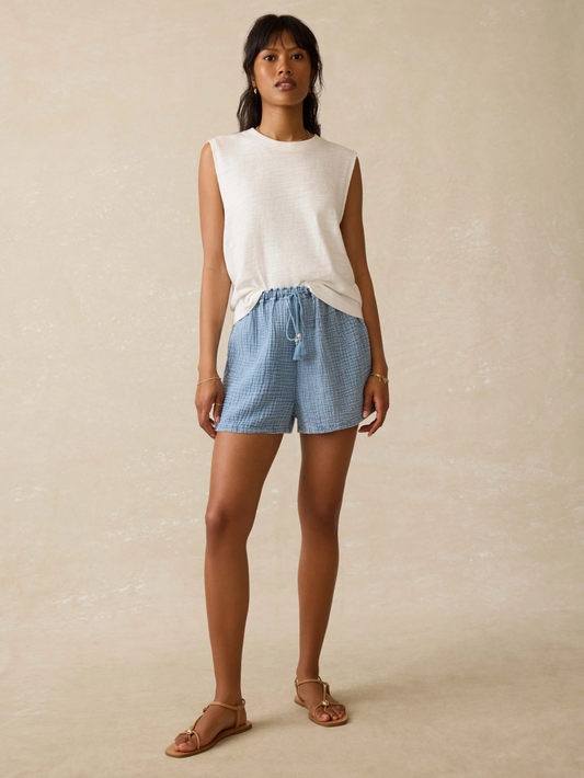 Dune Cotton Gauze Drawstring Short