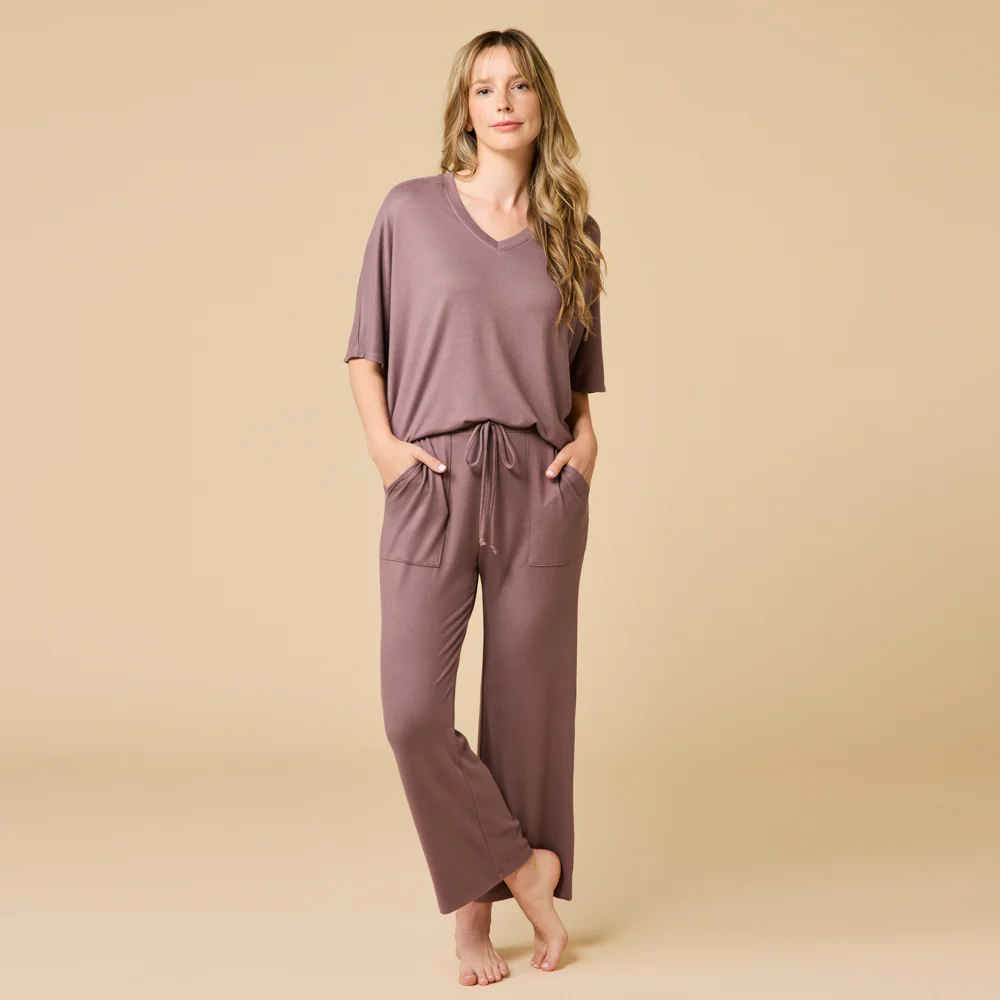 Dream Jersey Relaxed V-Neck with Capri Lounge Set
