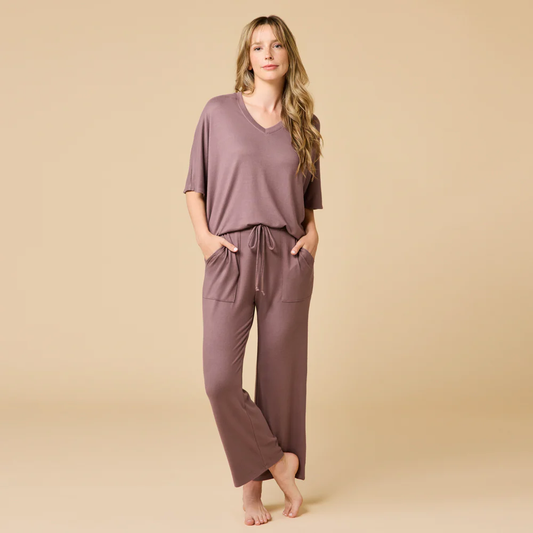 Dream Jersey Relaxed V-Neck with Capri Lounge Set