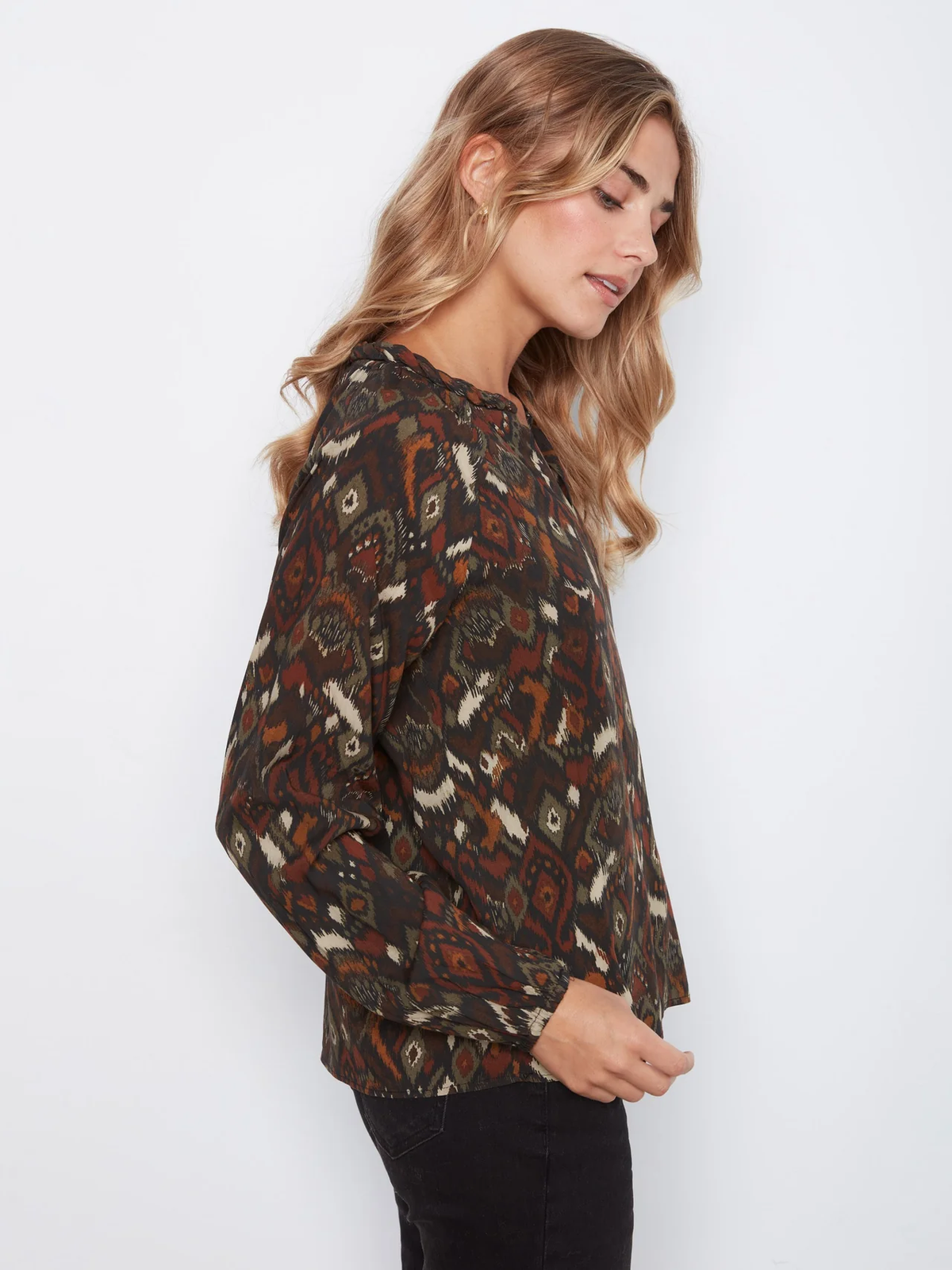 Printed Raglan Blouse