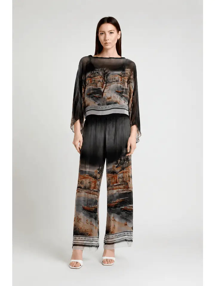 Riva Positano Cropped Silk Kaftan