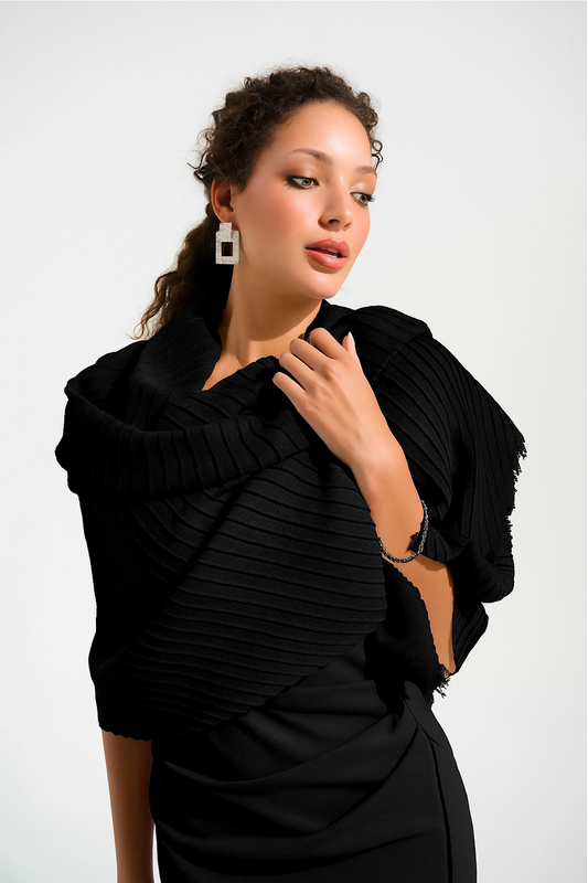 Woven Pleated Rectangular Scarf