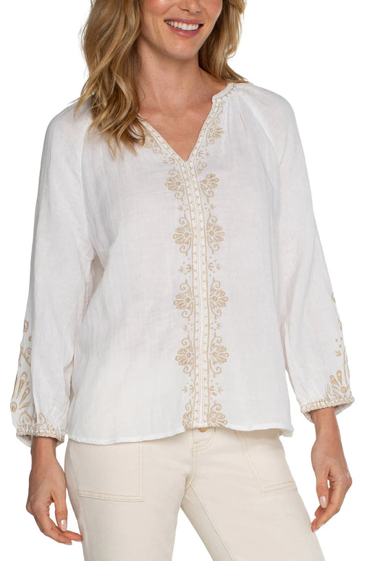 Long Sleeve Embroidered Blouse