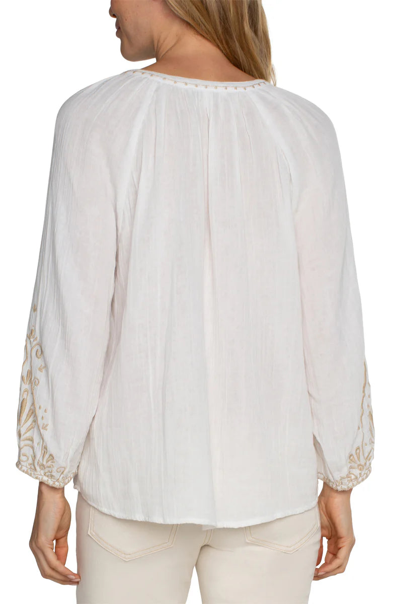 Long Sleeve Embroidered Blouse