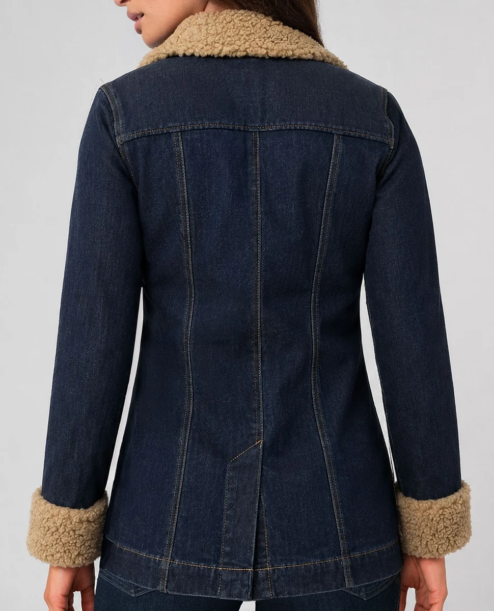 Sherpa Trimmed Notch Collar Jacket