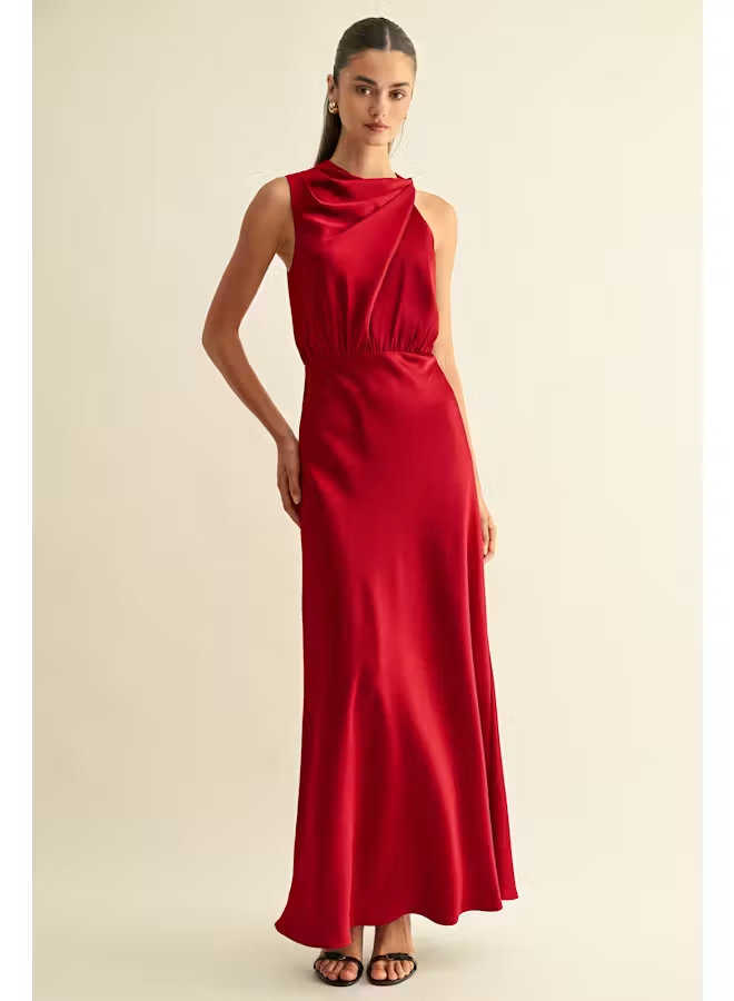 Kate Cowl Asymmetrical Maxi Dress
