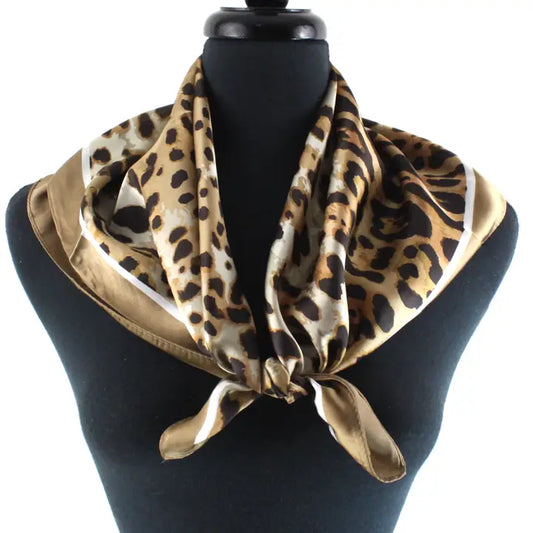 Leopard Print Lightweight Square Scarf