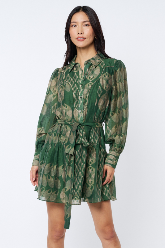 Abbott Printed Mini Shirt Dress