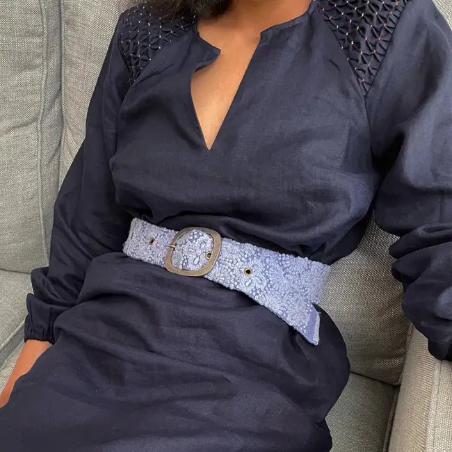 Azure Seas Embroidered Belt