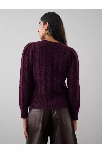 Pointelle Puff Sleeve Sweater