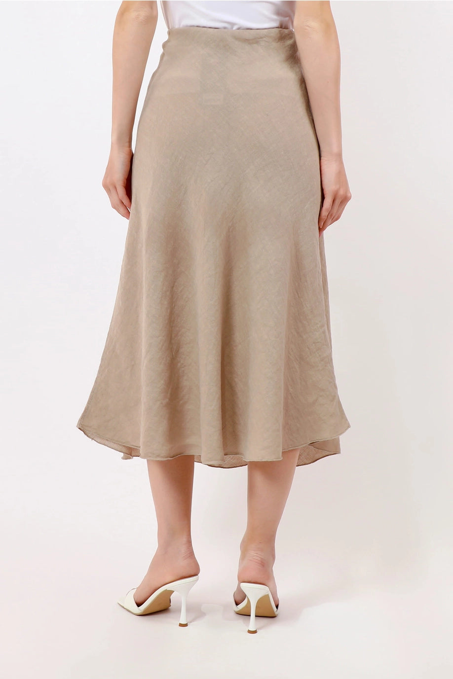 Masha Bias Cut Linen Skirt
