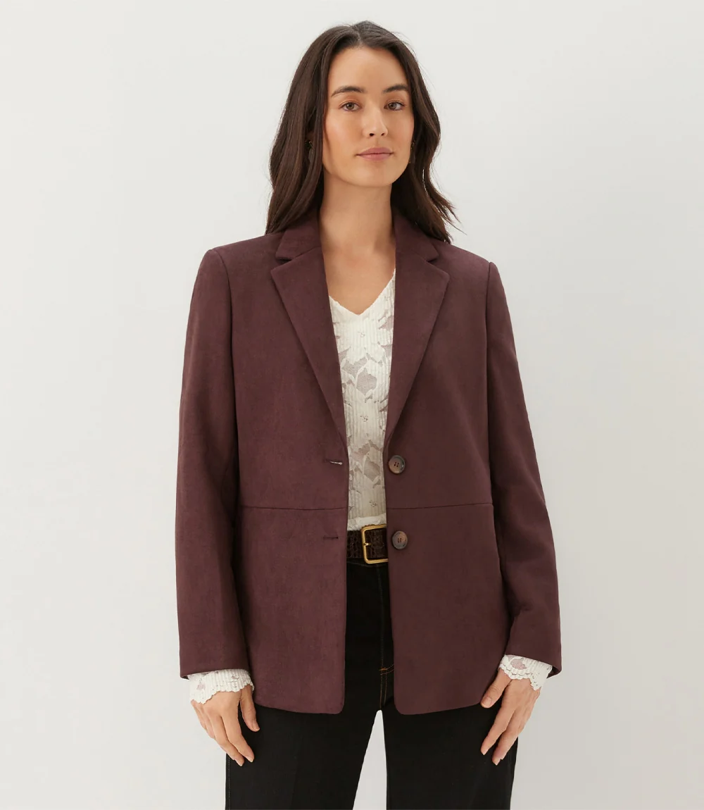 Faux Suede Blazer