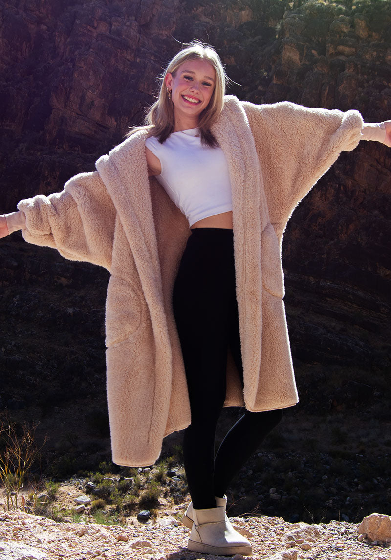 Hooded Plush Wrap LONG