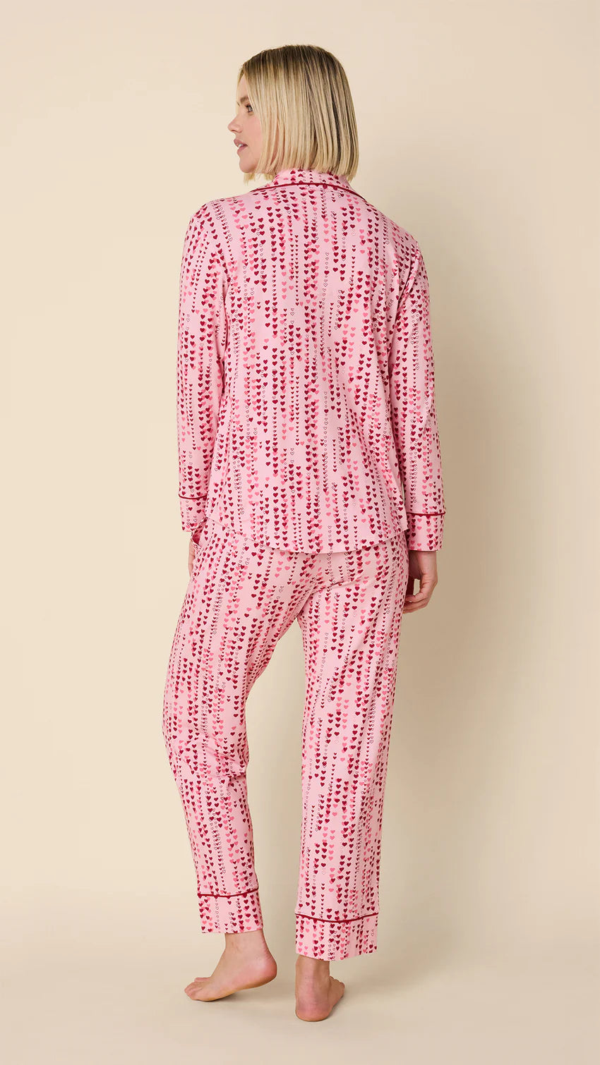 Dreamy Hearts Pima Knit Long Sleeve Pajamas